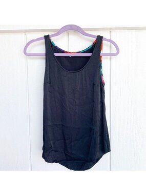 Anthropologie Floreat Penelope Black Sleeveless Tank Top Women's X-Small XS